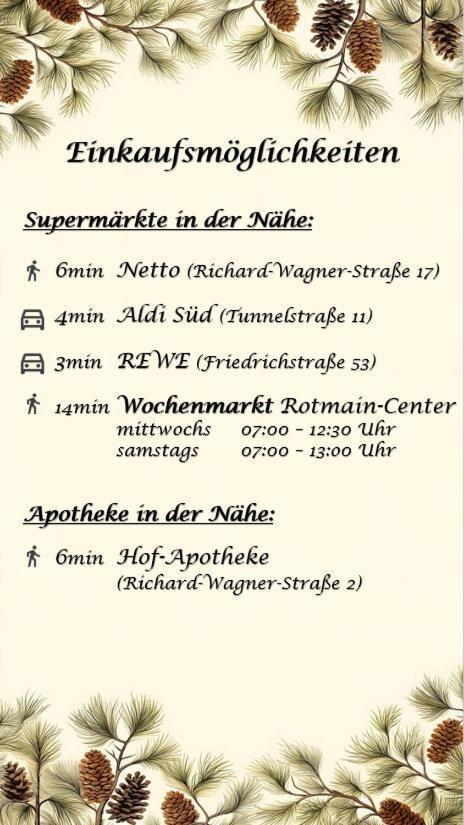 2-Zimmer Themen-Apartment Im Zentrum, Naehe Oper Bayreuth Eksteriør billede